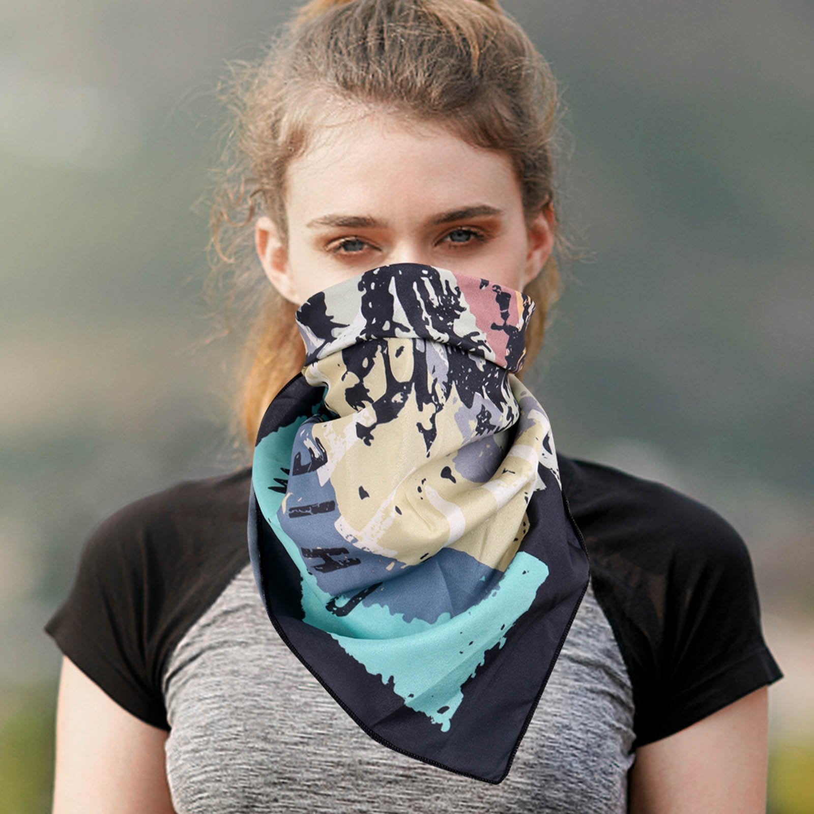 BDN13  American Bling Indian Chief Print Bandana - Assorted Colors (12 PCS)