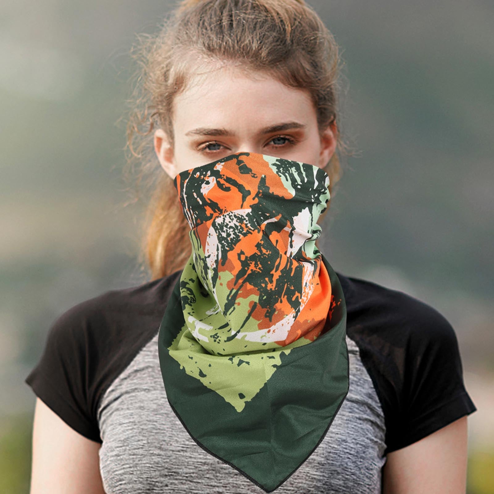 BDN13  American Bling Indian Chief Print Bandana - Assorted Colors (12 PCS)