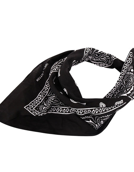BDN14-01  American Bling  Bandana Paisley Print - Black & White (12 PCS)