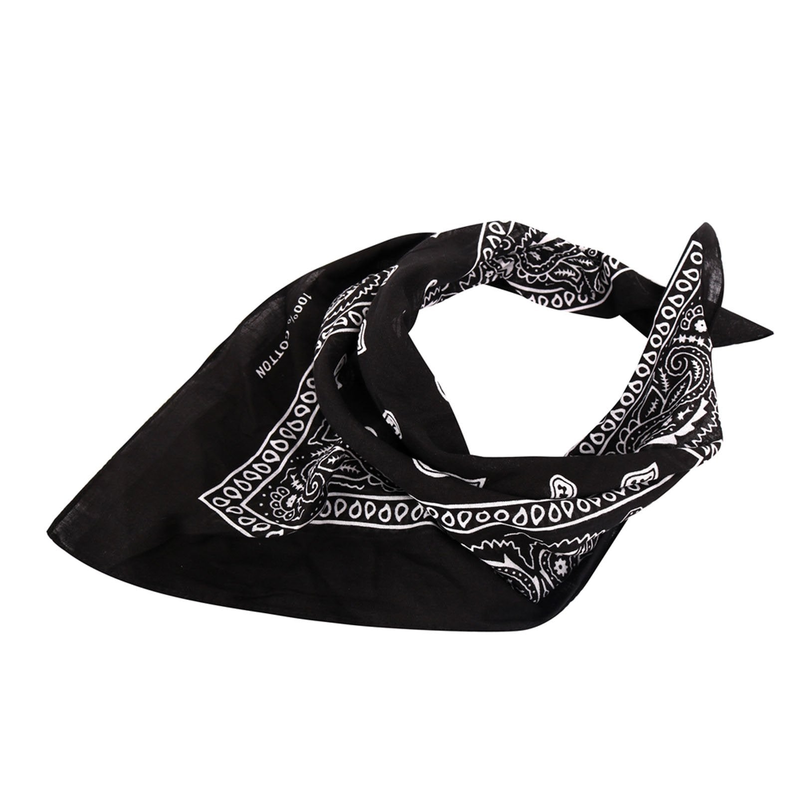 2 PCS Bandanas for Women Men, Multi-Purpose Scarf with Western Print Bandana Headband Scarf Headwear- Black & White
