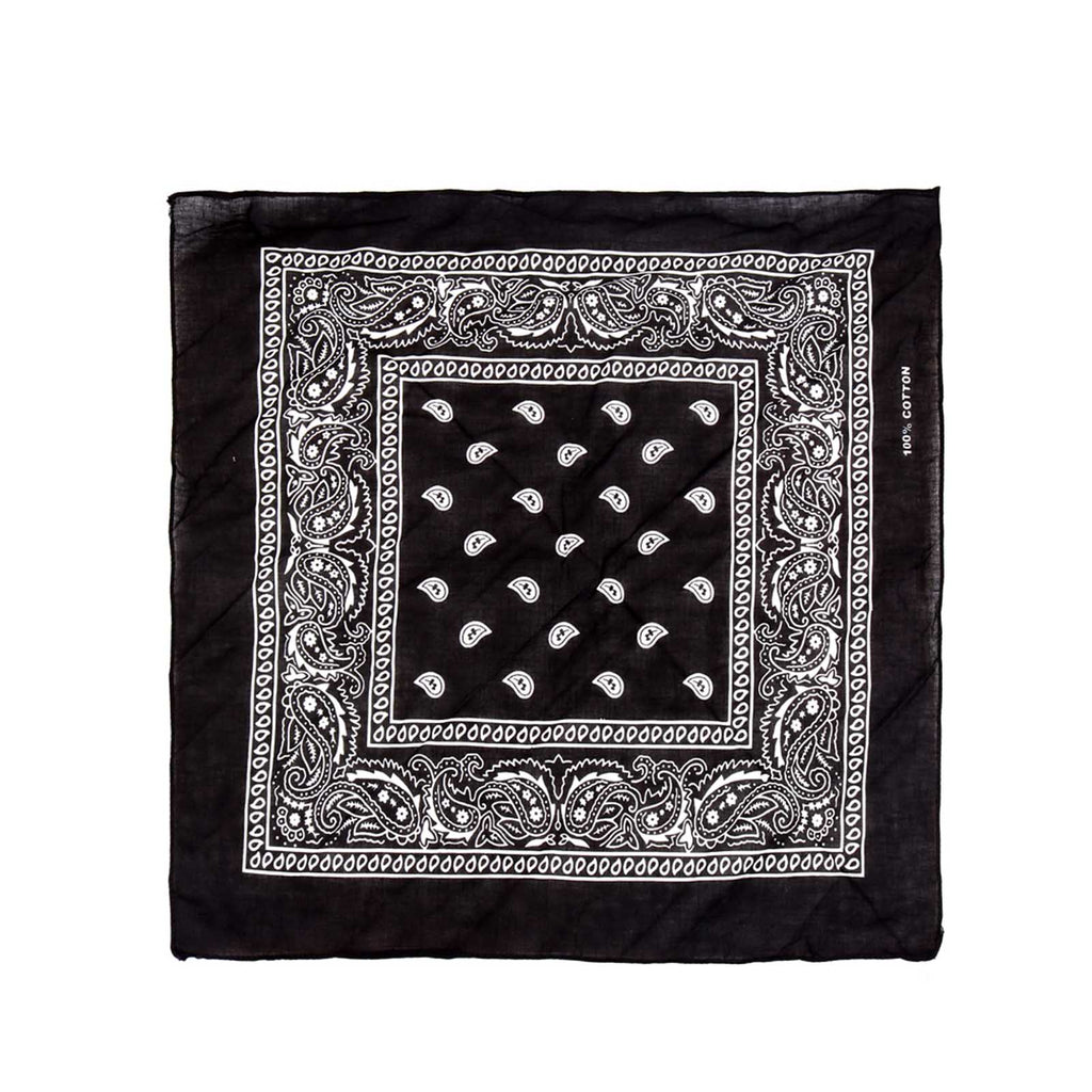 BDN14-01  American Bling  Bandana Paisley Print - Black & White (12 PCS)