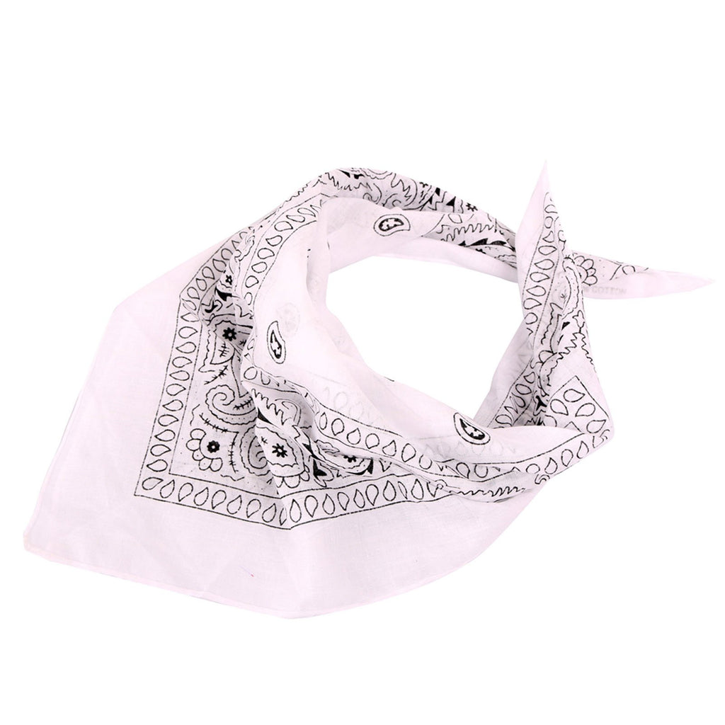 BDN14-01  American Bling  Bandana Paisley Print - Black & White (12 PCS)