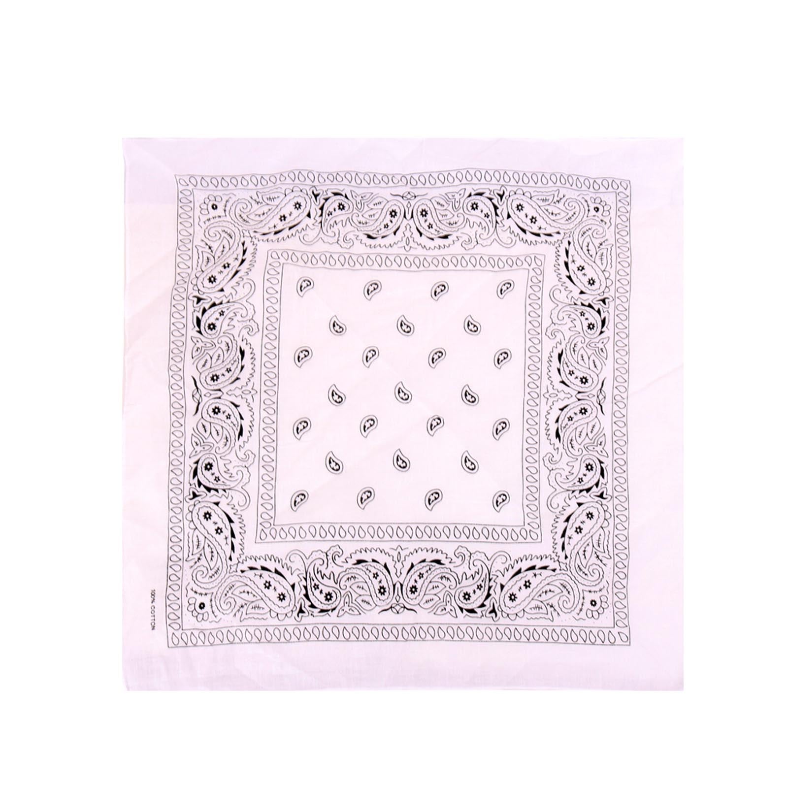2 PCS Bandanas for Women Men, Multi-Purpose Scarf with Western Print Bandana Headband Scarf Headwear- Black & White