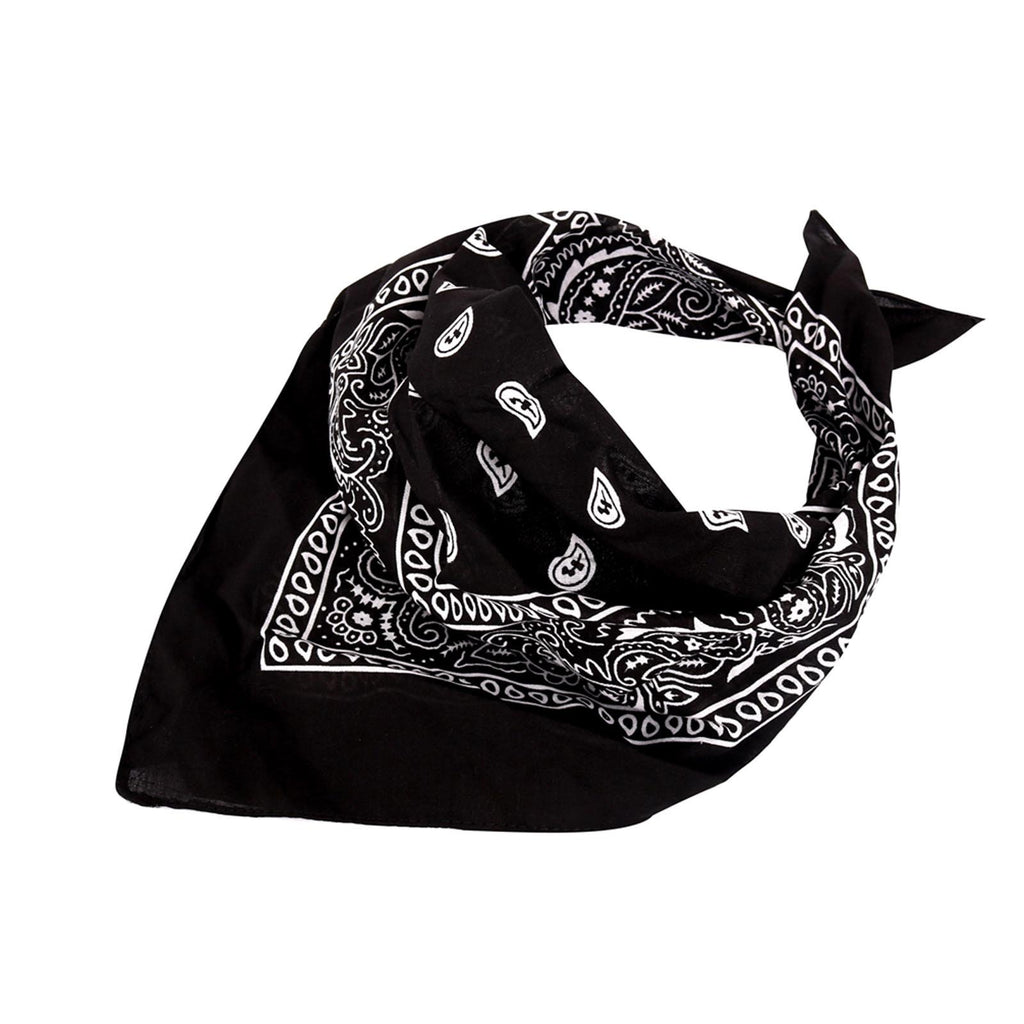 BDN14-02  American Bling  Bandana Paisley Print - Black & Red (12 PCS)