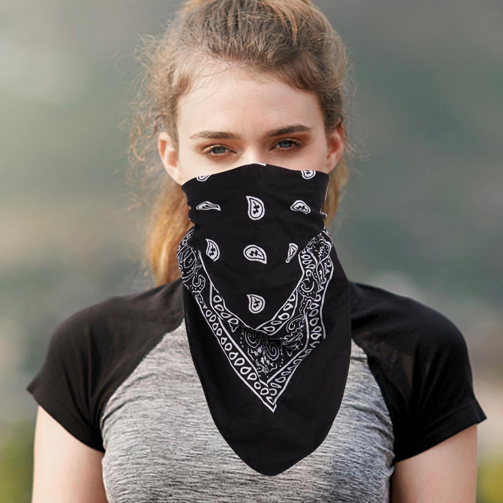 BDN14-02  American Bling  Bandana Paisley Print - Black & Red (12 PCS)