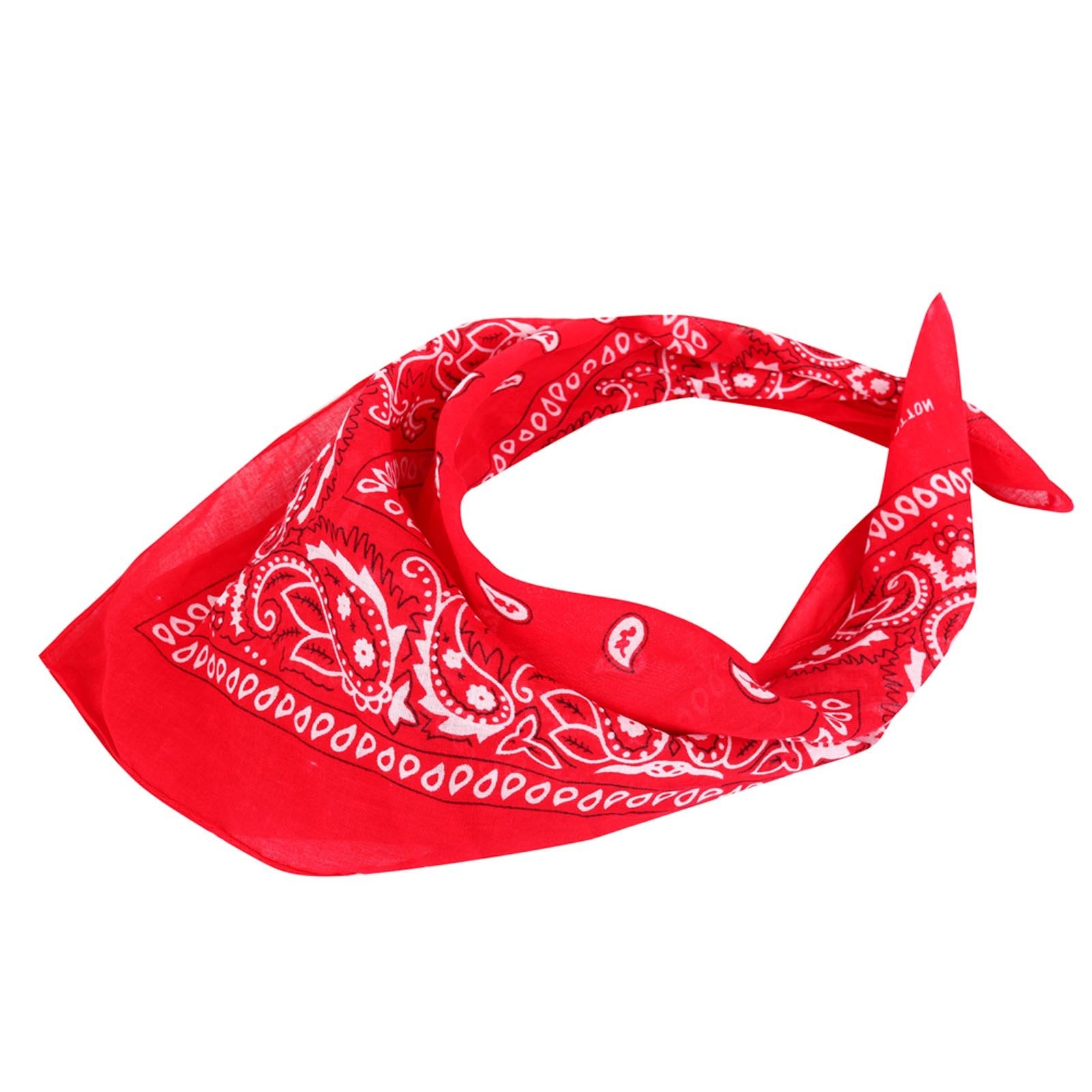 2 PCS Bandanas for Women Men, Multi-Purpose Scarf with Western Print Bandana Headband Scarf Headwear- Black & Red