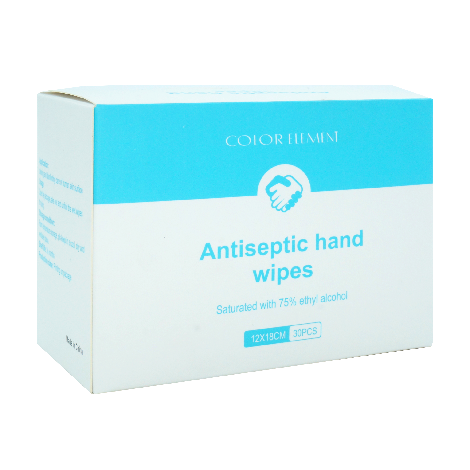 WP30  Individual Wrapped Antibacterial Wipes 75% Alcohol (30 Count)/Box
