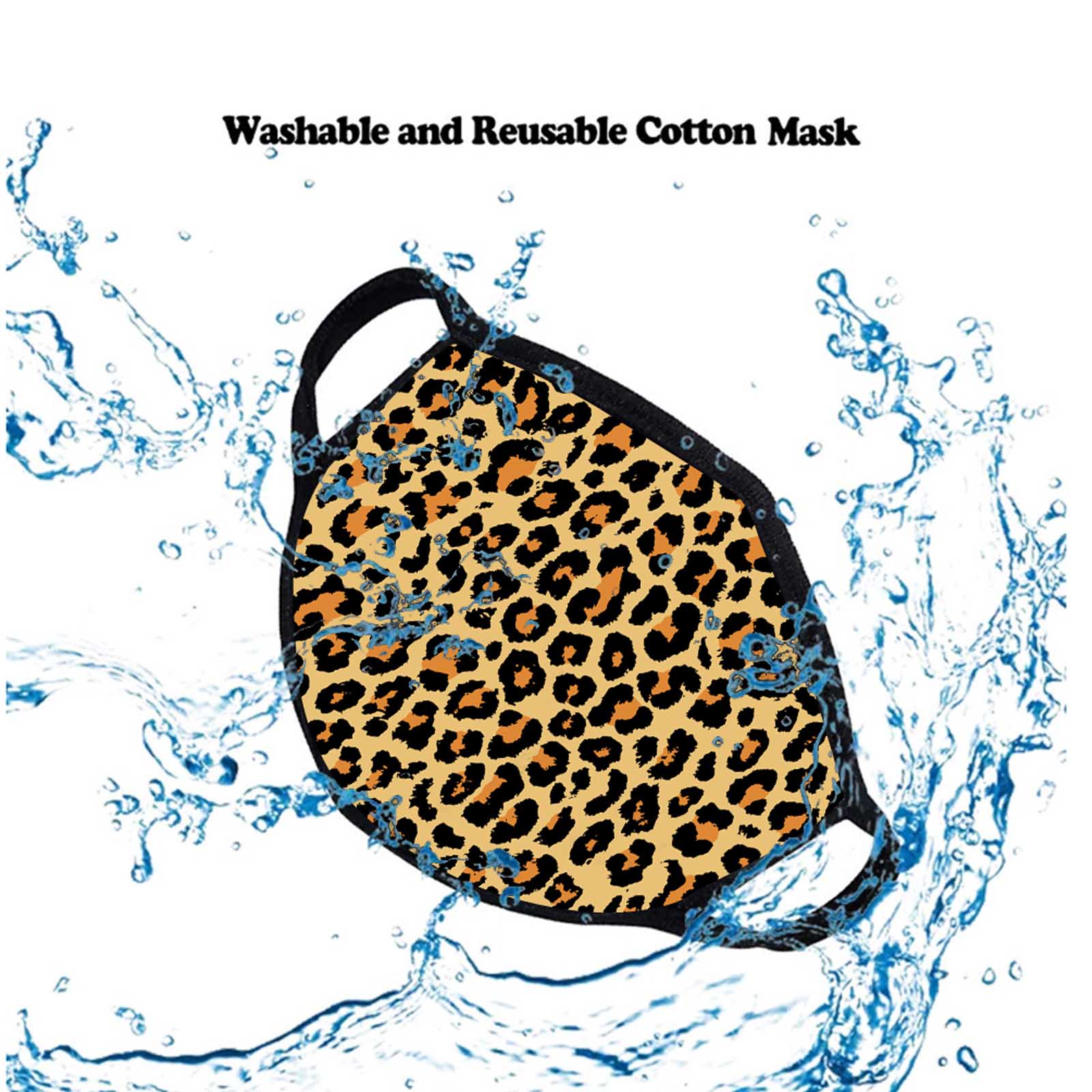 FCM-002 Leopard Print Fabric Face Mask Double Layer Set of 2