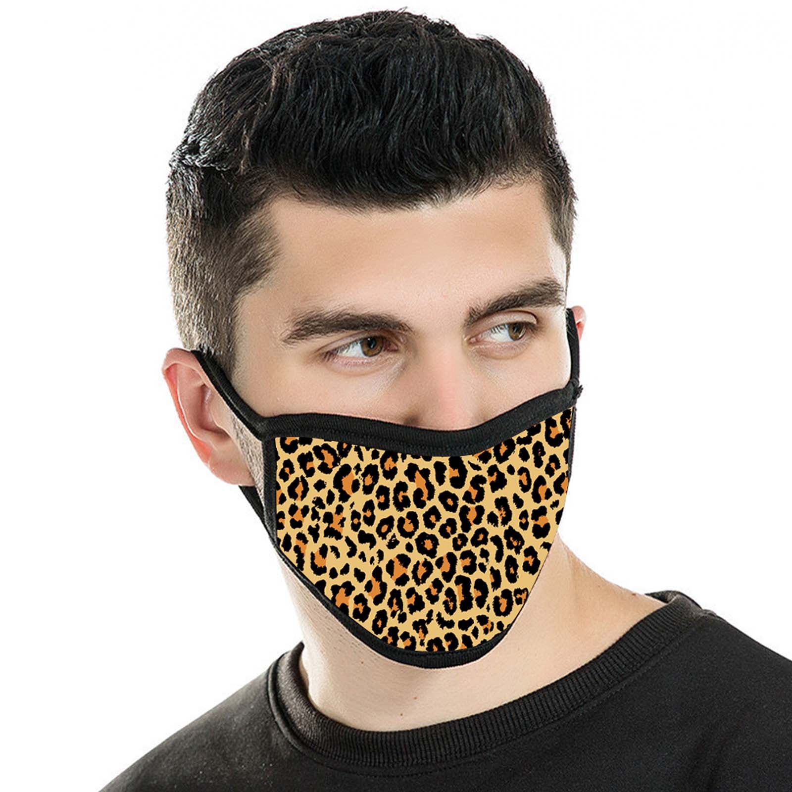 FCM-002 Leopard Print Fabric Face Mask Double Layer Set of 2