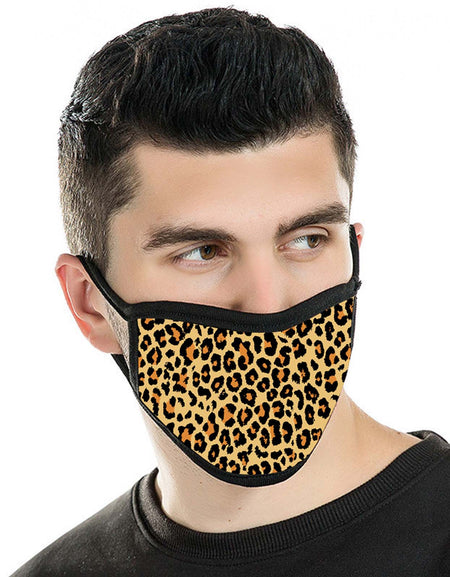 SFCM-002 Leopard Print Fabric Face Mask Double Layer -2Pcs
