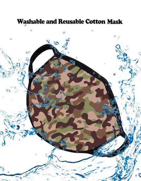 FCM-003 Camo Print Fabric Face Mask Double Layer Set of 2