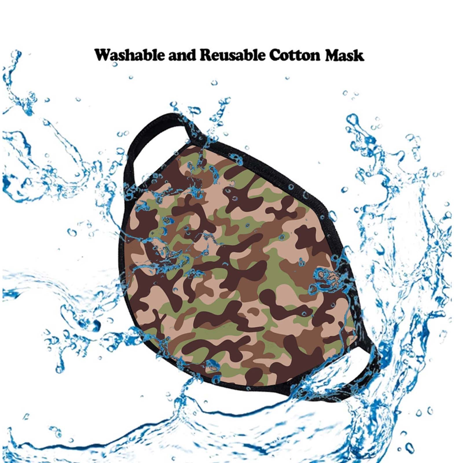FCM-003 Camo Print Fabric Face Mask Double Layer Set of 2