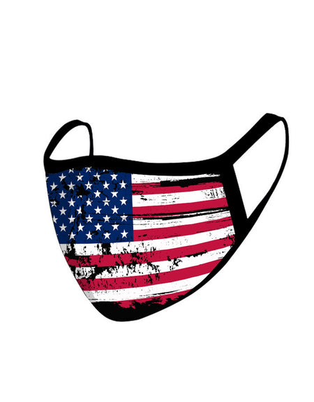 SFCM-017 American Bling Single Piece Pack US Flag Fabric Face Mask Double Layer 1PCs