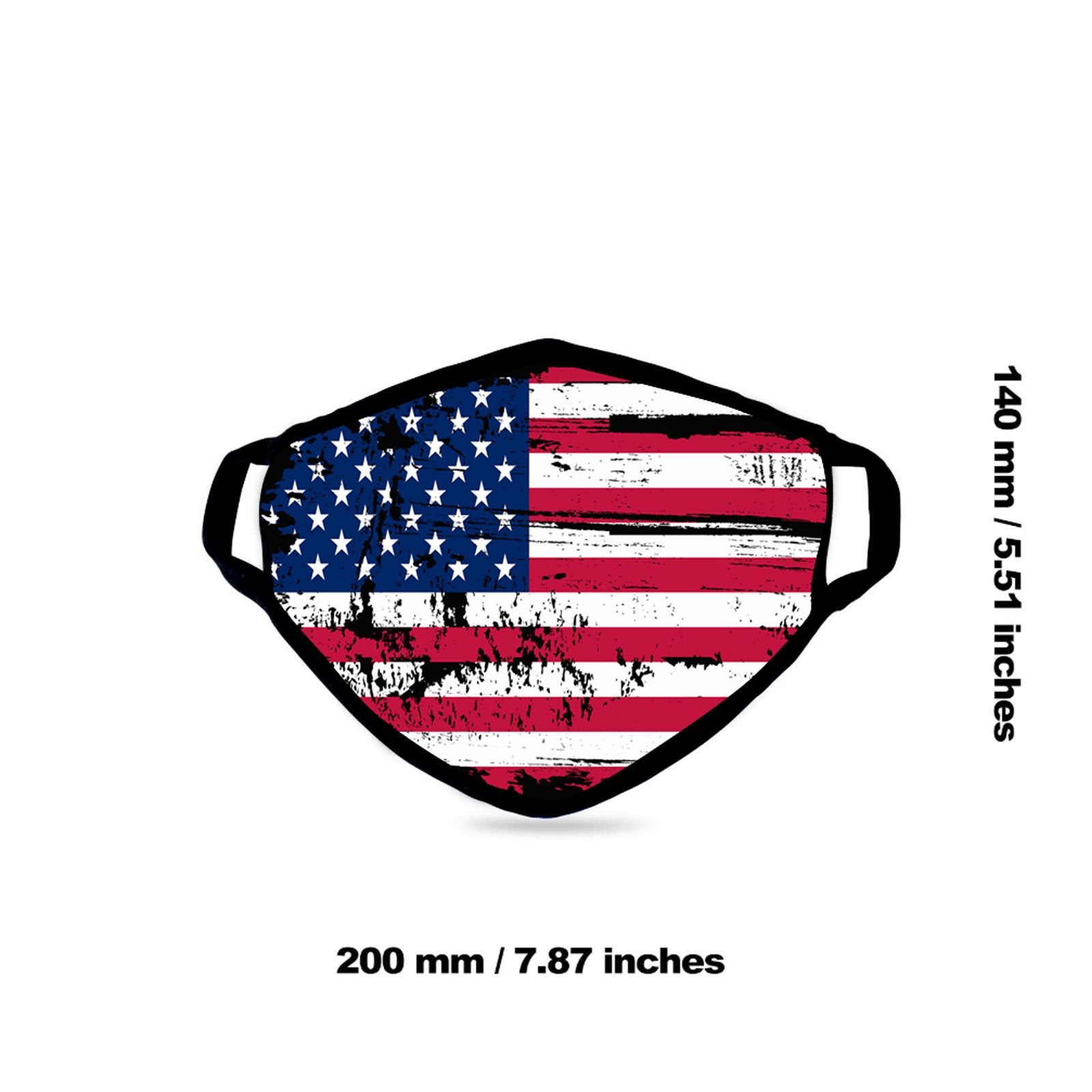 FCM-017 American Bling US Flag Fabric Face Mask Double Layer 1PCs