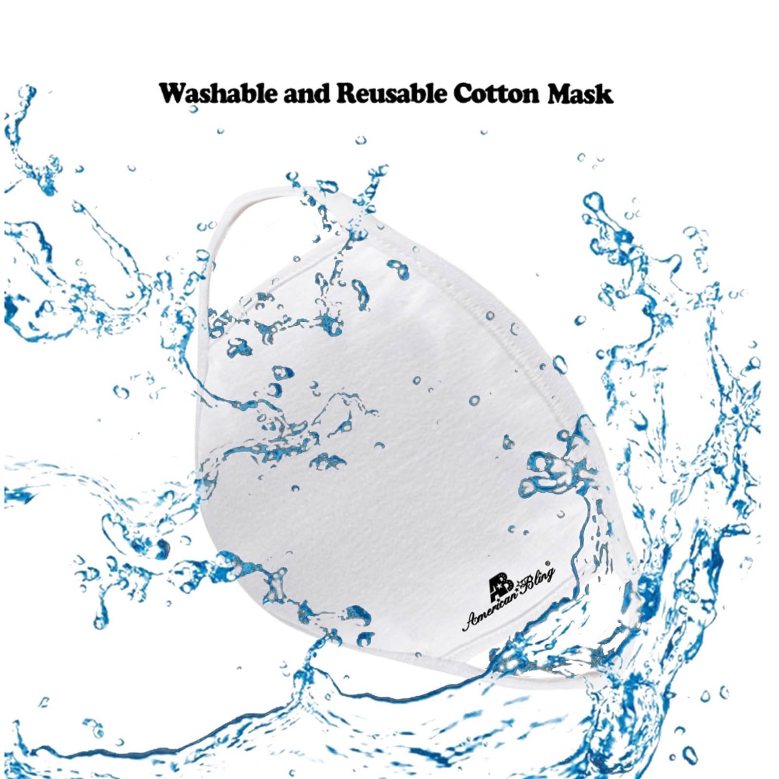 FCM-039 American Bling Fabric Face Mask Double Layer with Adjustable Nose Clip 1PC  Pack