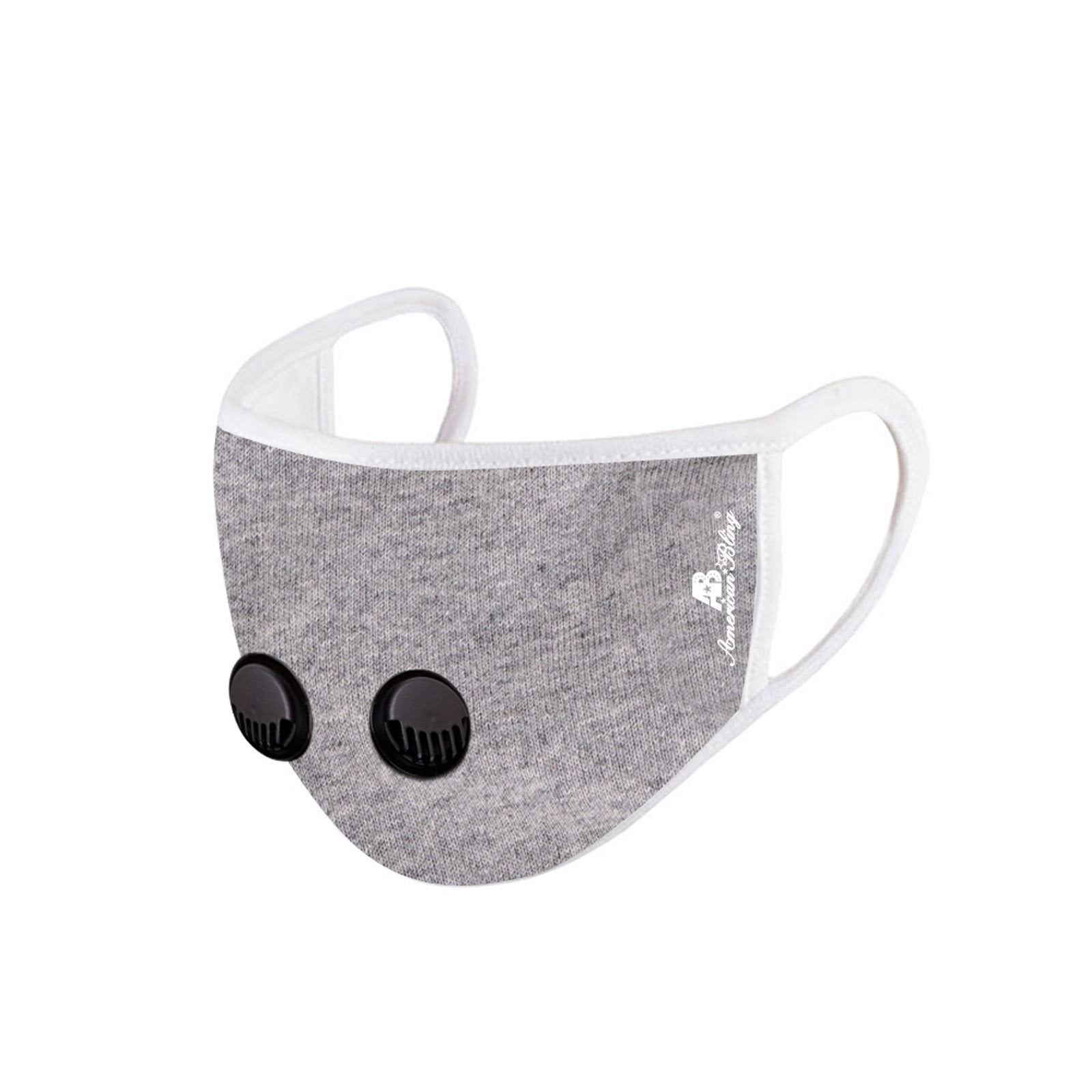 FCM-039DR American Bling Double Breathing Valve Fabric Face Mask Double Layer with Adjustable Nose Clip 1PC Pack