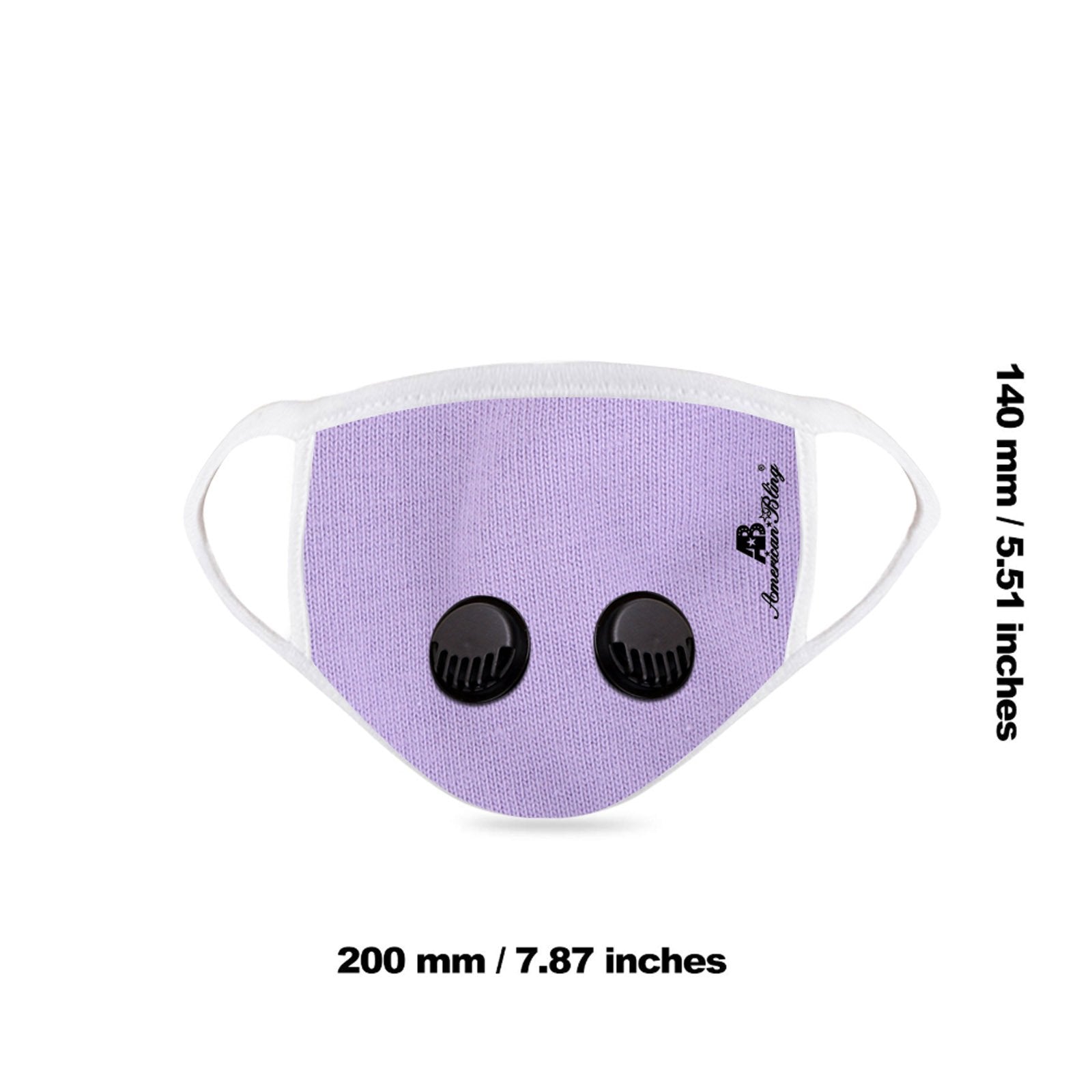 FCM-039DR American Bling Double Breathing Valve Fabric Face Mask Double Layer with Adjustable Nose Clip 1PC Pack
