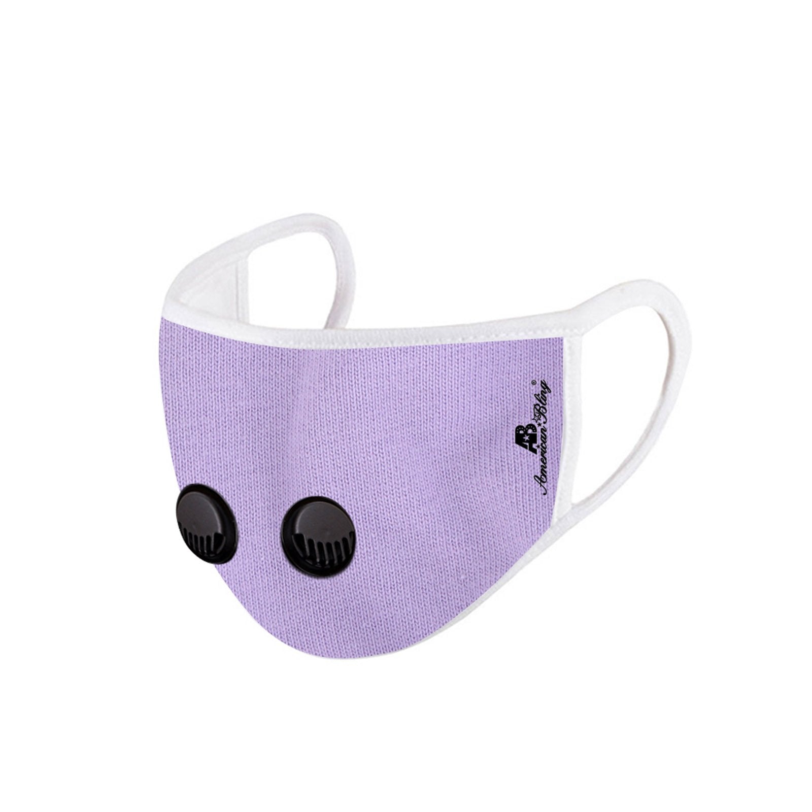 FCM-039DR American Bling Double Breathing Valve Fabric Face Mask Double Layer with Adjustable Nose Clip 1PC Pack