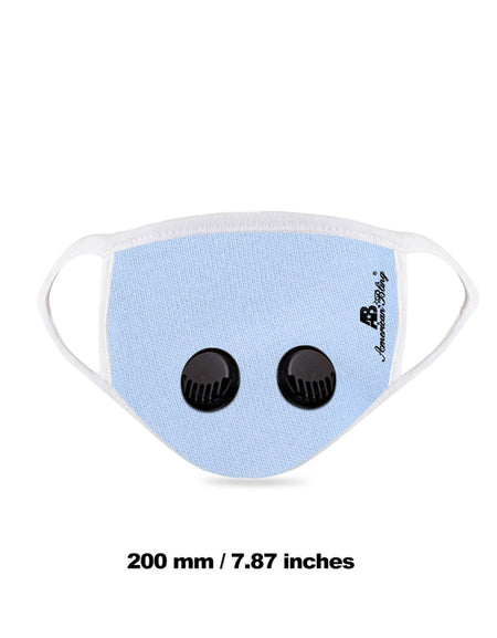 FCM-039DR American Bling Double Breathing Valve Fabric Face Mask Double Layer with Adjustable Nose Clip 1PC Pack
