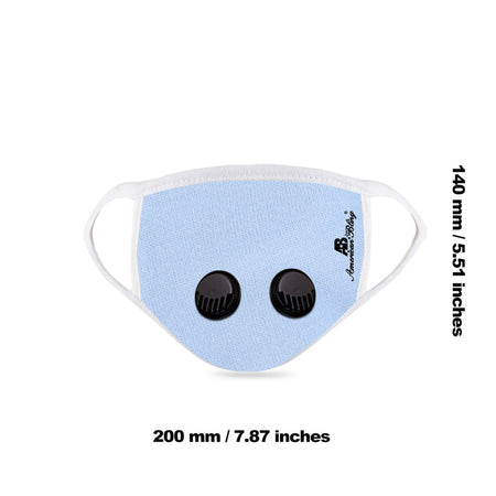 FCM-039DR American Bling Double Breathing Valve Fabric Face Mask Double Layer with Adjustable Nose Clip 1PC Pack