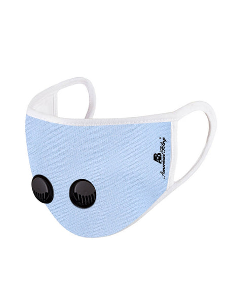 FCM-039DR American Bling Double Breathing Valve Fabric Face Mask Double Layer with Adjustable Nose Clip 1PC Pack