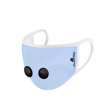 FCM-039DR American Bling Double Breathing Valve Fabric Face Mask Double Layer with Adjustable Nose Clip 1PC Pack