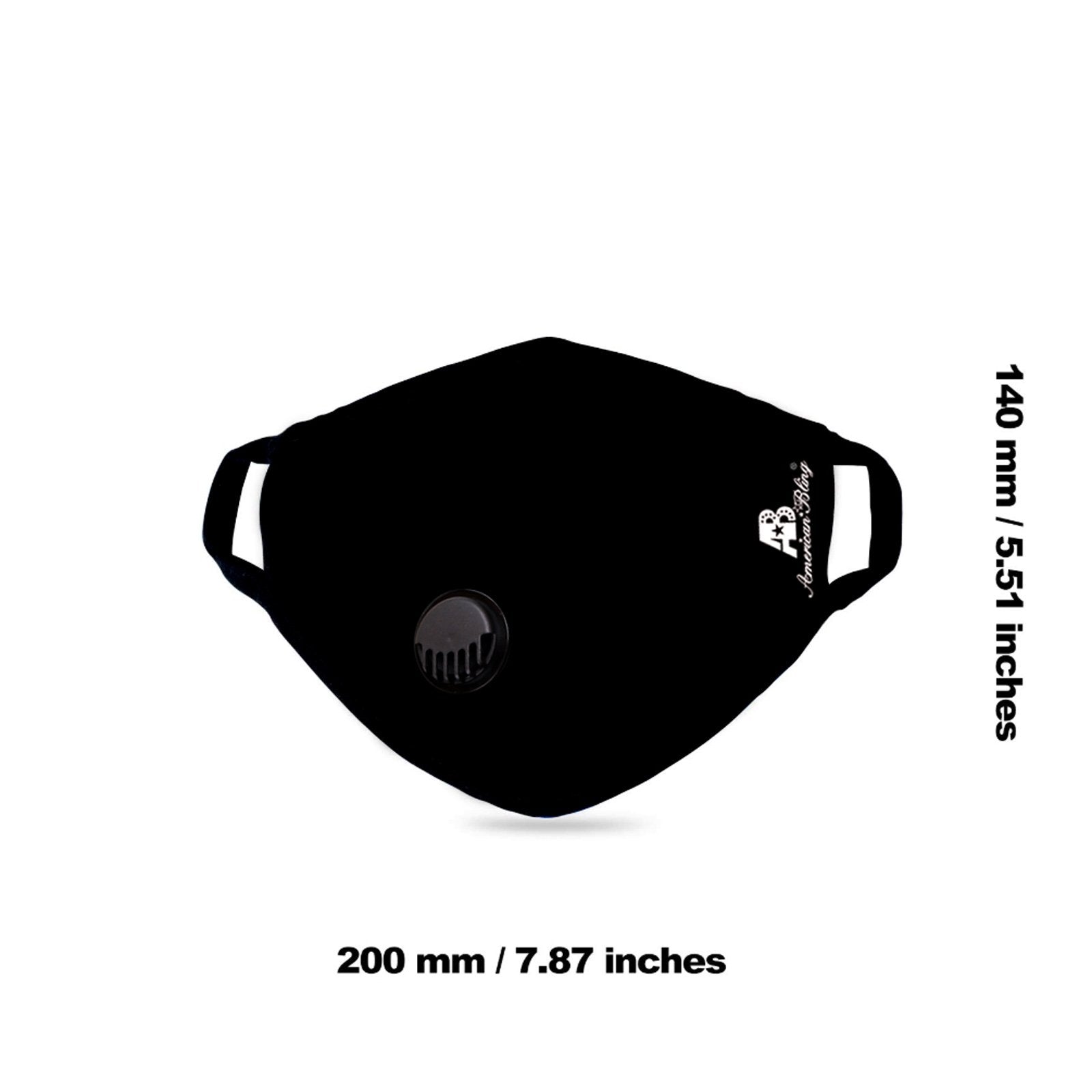 FCM-039R American Bling Single Breathing Valve Fabric Face Mask Double Layer with Adjustable Nose Clip 1PC Pack
