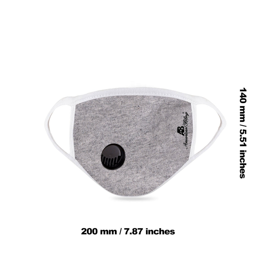 FCM-039R American Bling Single Breathing Valve Fabric Face Mask Double Layer with Adjustable Nose Clip 1PC Pack