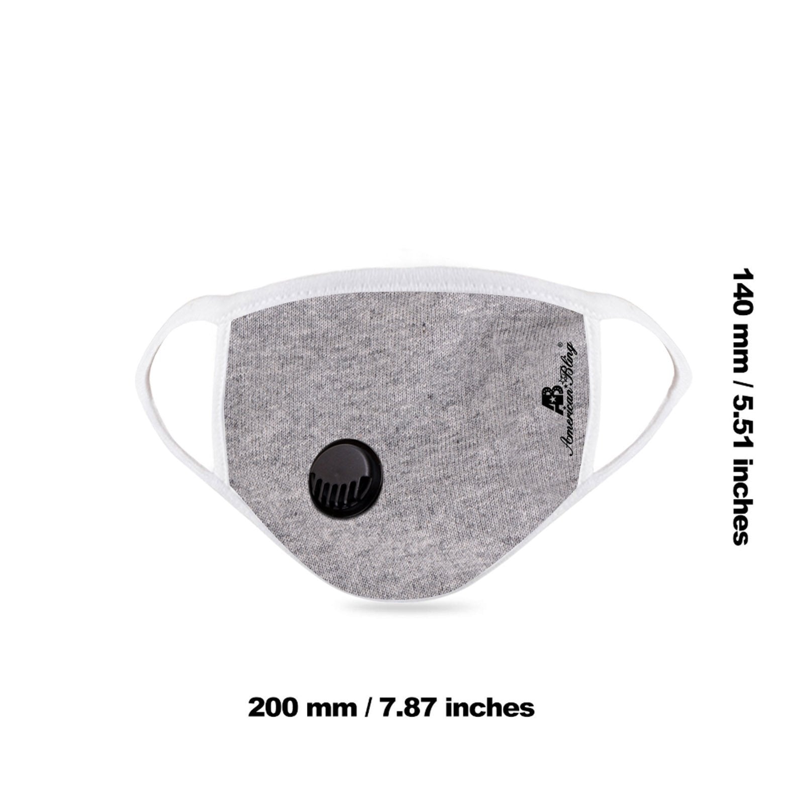 FCM-039R American Bling Single Breathing Valve Fabric Face Mask Double Layer with Adjustable Nose Clip 1PC Pack