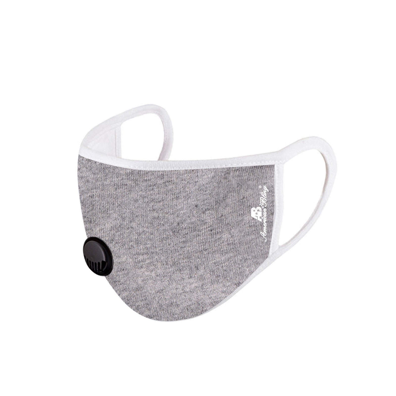 FCM-039R American Bling Single Breathing Valve Fabric Face Mask Double Layer with Adjustable Nose Clip 1PC Pack