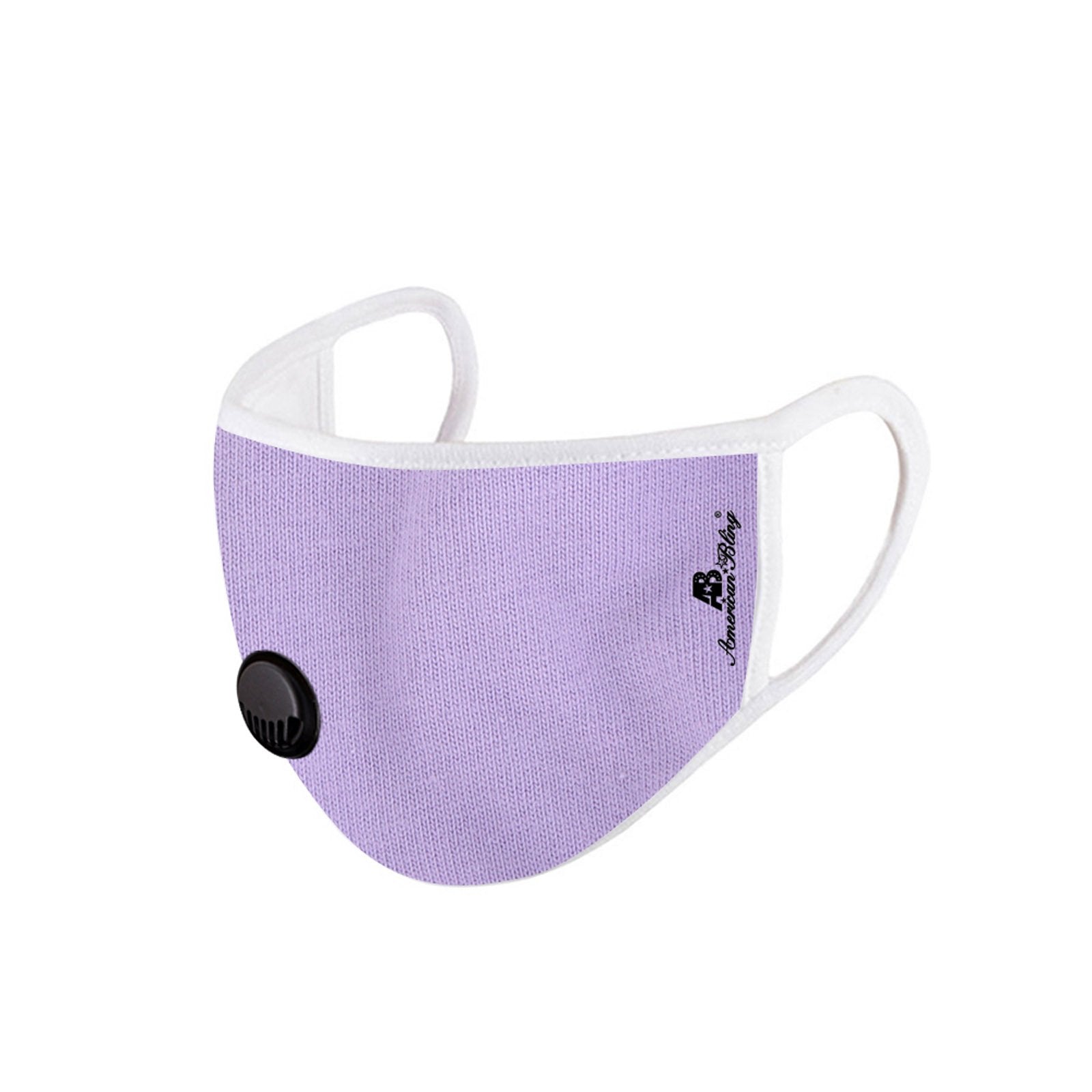 FCM-039R American Bling Single Breathing Valve Fabric Face Mask Double Layer with Adjustable Nose Clip 1PC Pack