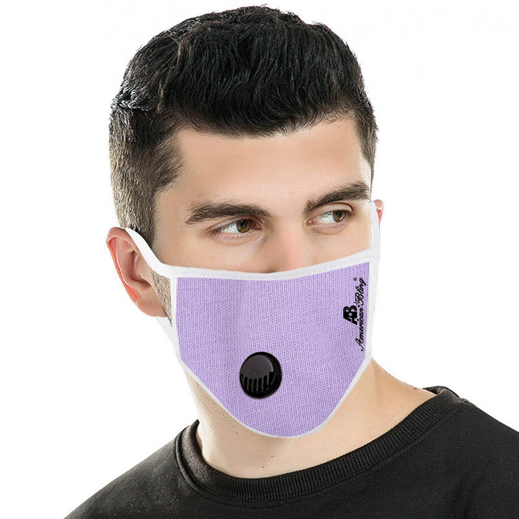 FCM-039R American Bling Single Breathing Valve Fabric Face Mask Double Layer with Adjustable Nose Clip 1PC Pack