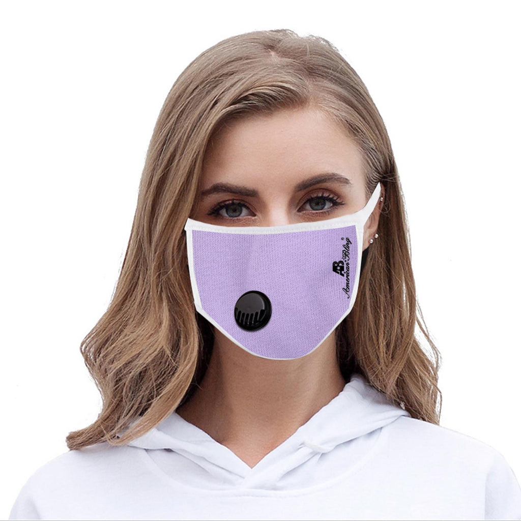 FCM-039R American Bling Single Breathing Valve Fabric Face Mask Double Layer with Adjustable Nose Clip 1PC Pack