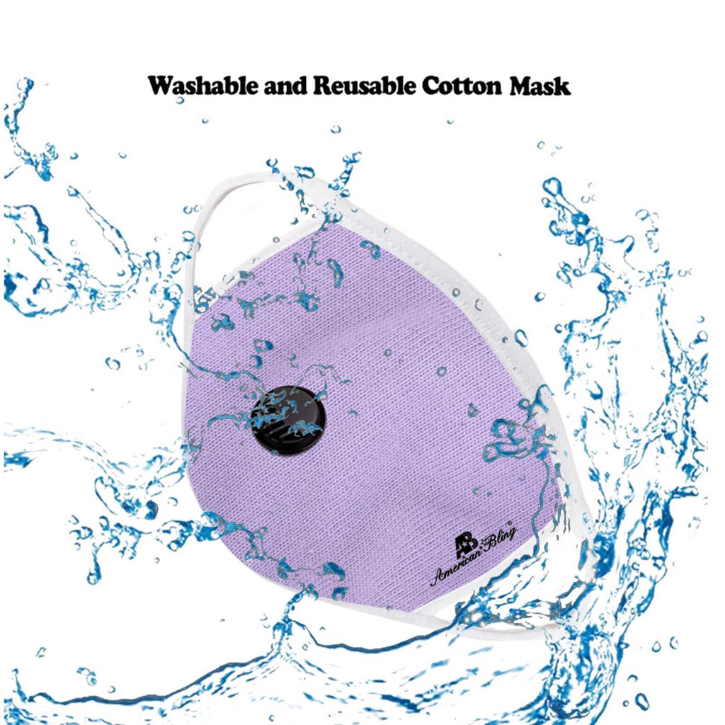 FCM-039R American Bling Single Breathing Valve Fabric Face Mask Double Layer with Adjustable Nose Clip 1PC Pack