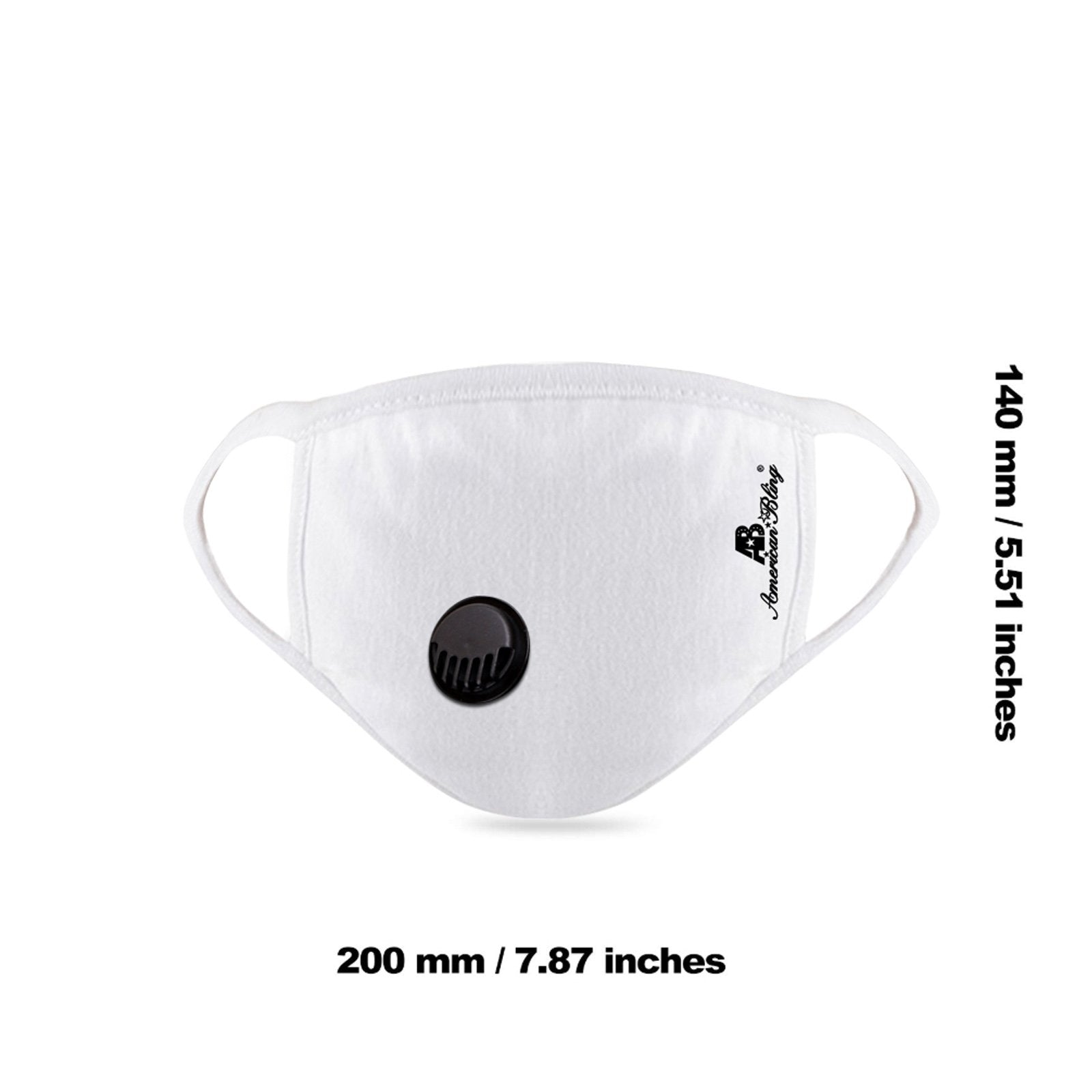 FCM-039R American Bling Single Breathing Valve Fabric Face Mask Double Layer with Adjustable Nose Clip 1PC Pack