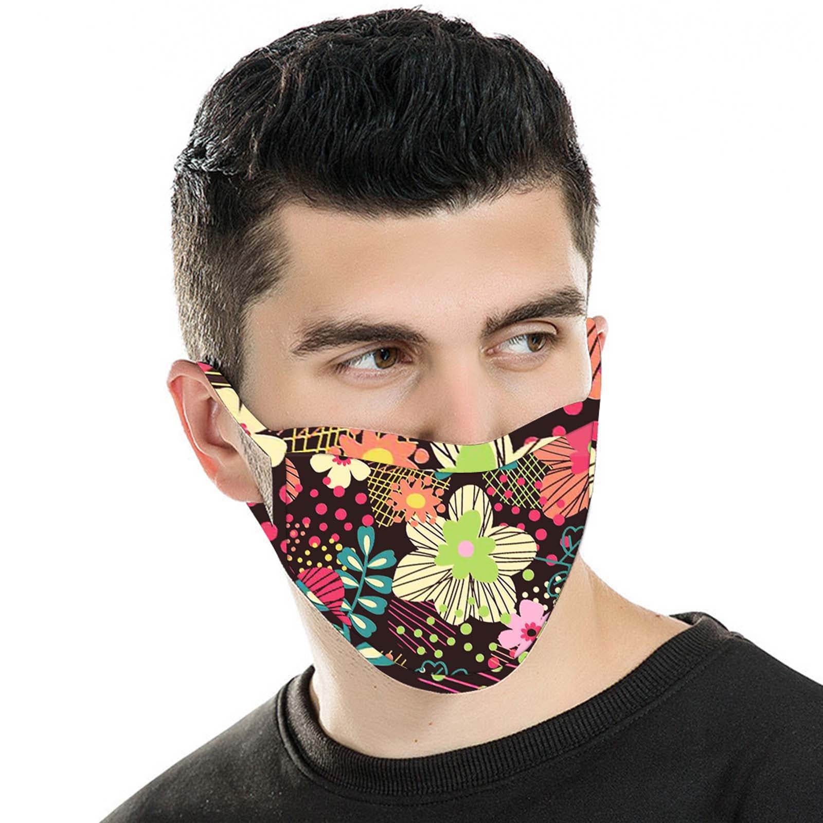 FCM-043 American Bling  Multi Color Floral Print Cloth face Mask 1Pcs Pack