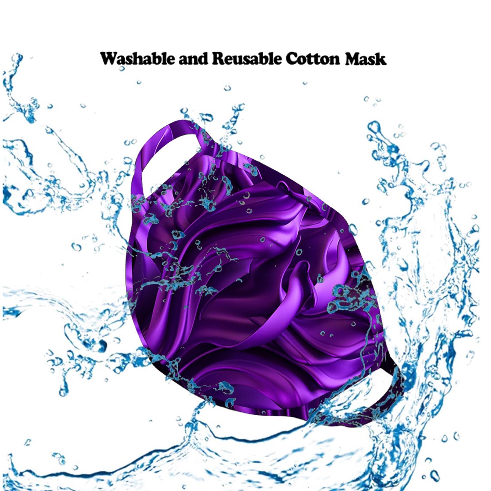 FCM-047 American Bling Purple Pattern Cloth face Mask 1Pcs