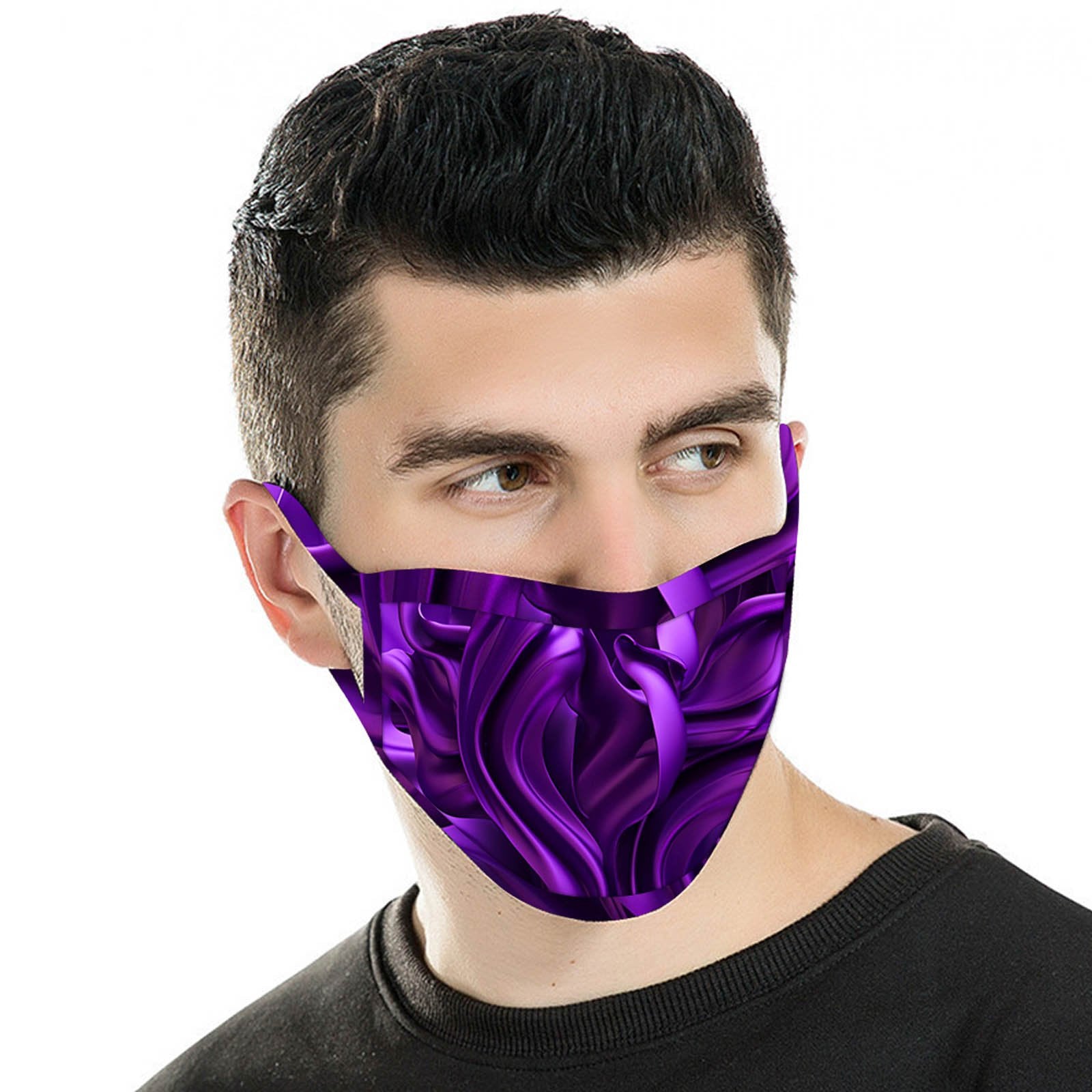 FCM-047 American Bling Purple Pattern Cloth face Mask 1Pcs