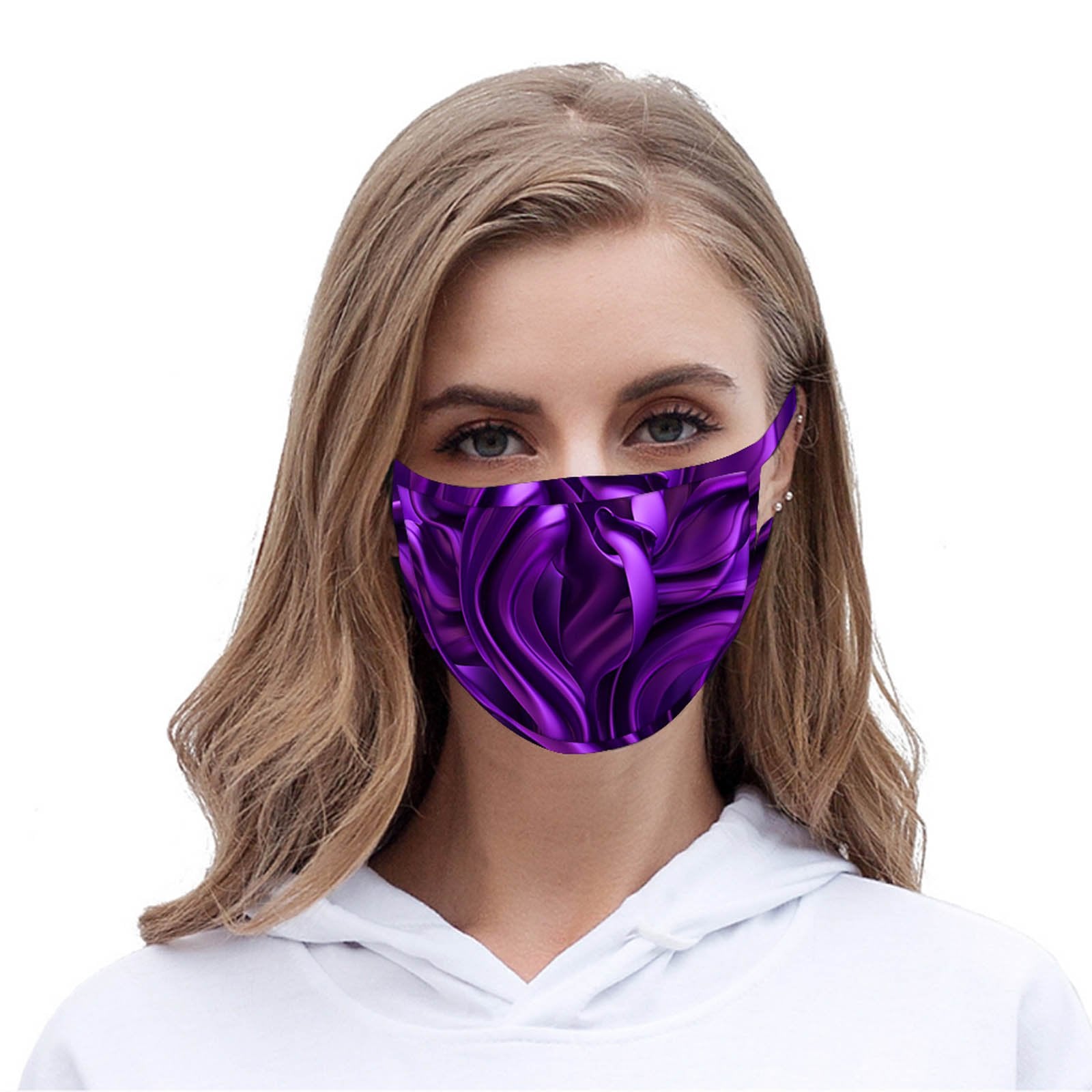 FCM-047 American Bling Purple Pattern Cloth face Mask 1Pcs