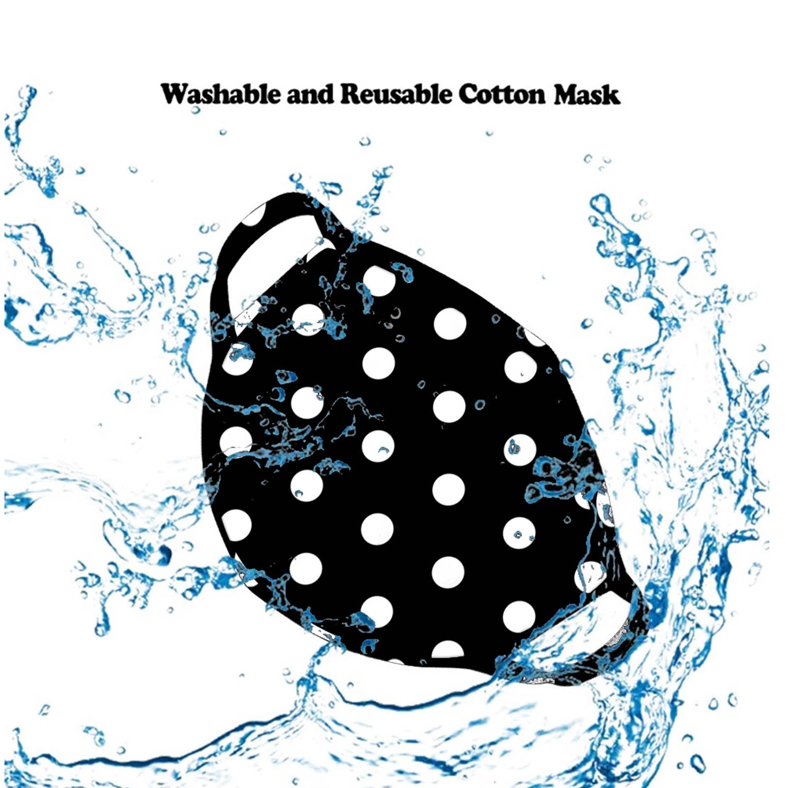 FCM-050 American Bling Black Polka Dot Face Mask 1Pcs