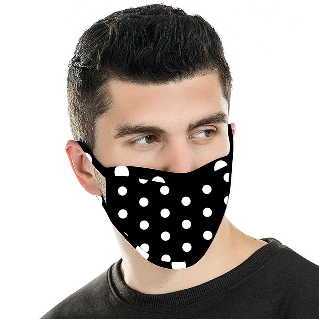 FCM-050 American Bling Black Polka Dot Face Mask 1Pcs