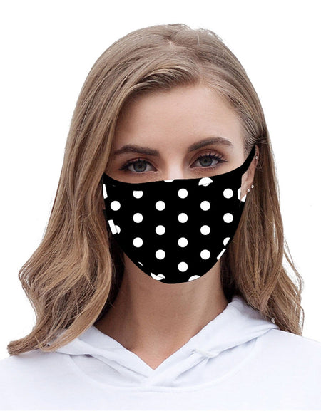 FCM-050 American Bling Black Polka Dot Face Mask 1Pcs