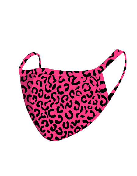 FCM-052  American Bling Hot Pink Leopard Print Cloth face Mask 1Pcs