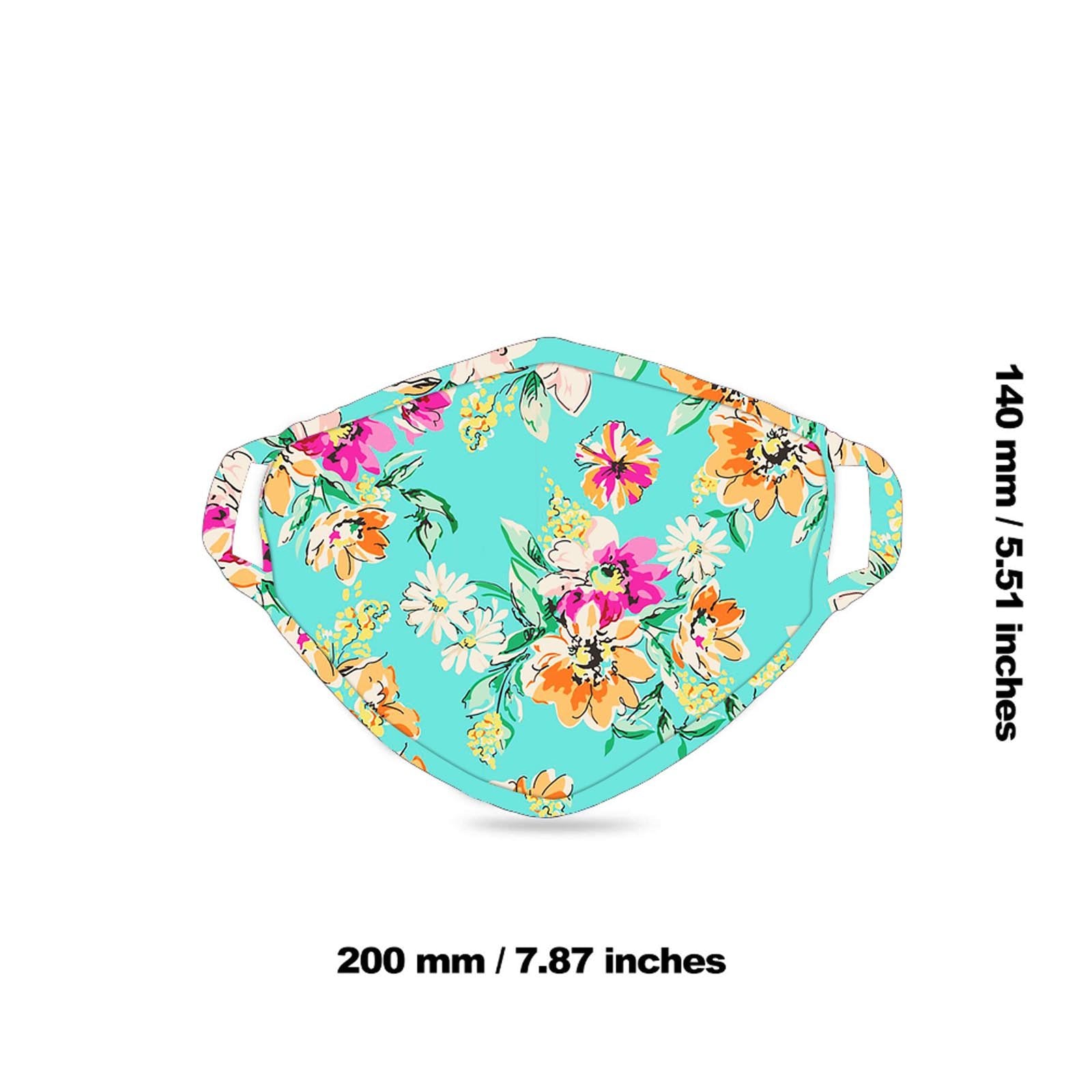 FCM-053  American Bling Floral Print Cloth Face Mask 1Pcs