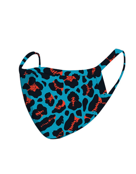 FCM-056  American Bling Blue Leopard Print Cloth Face Mask 1Pcs