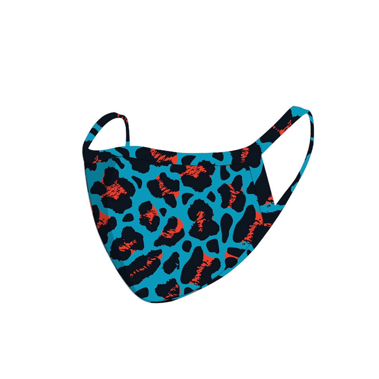 FCM-056  American Bling Blue Leopard Print Cloth Face Mask 1Pcs