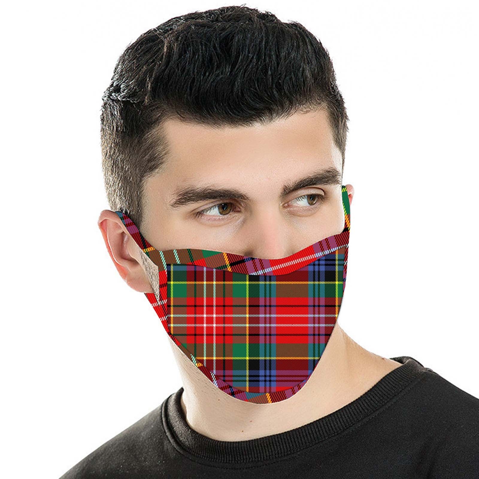 FCM-058 American Bling Red Checkered Print Cloth face Mask 1Pcs Pack