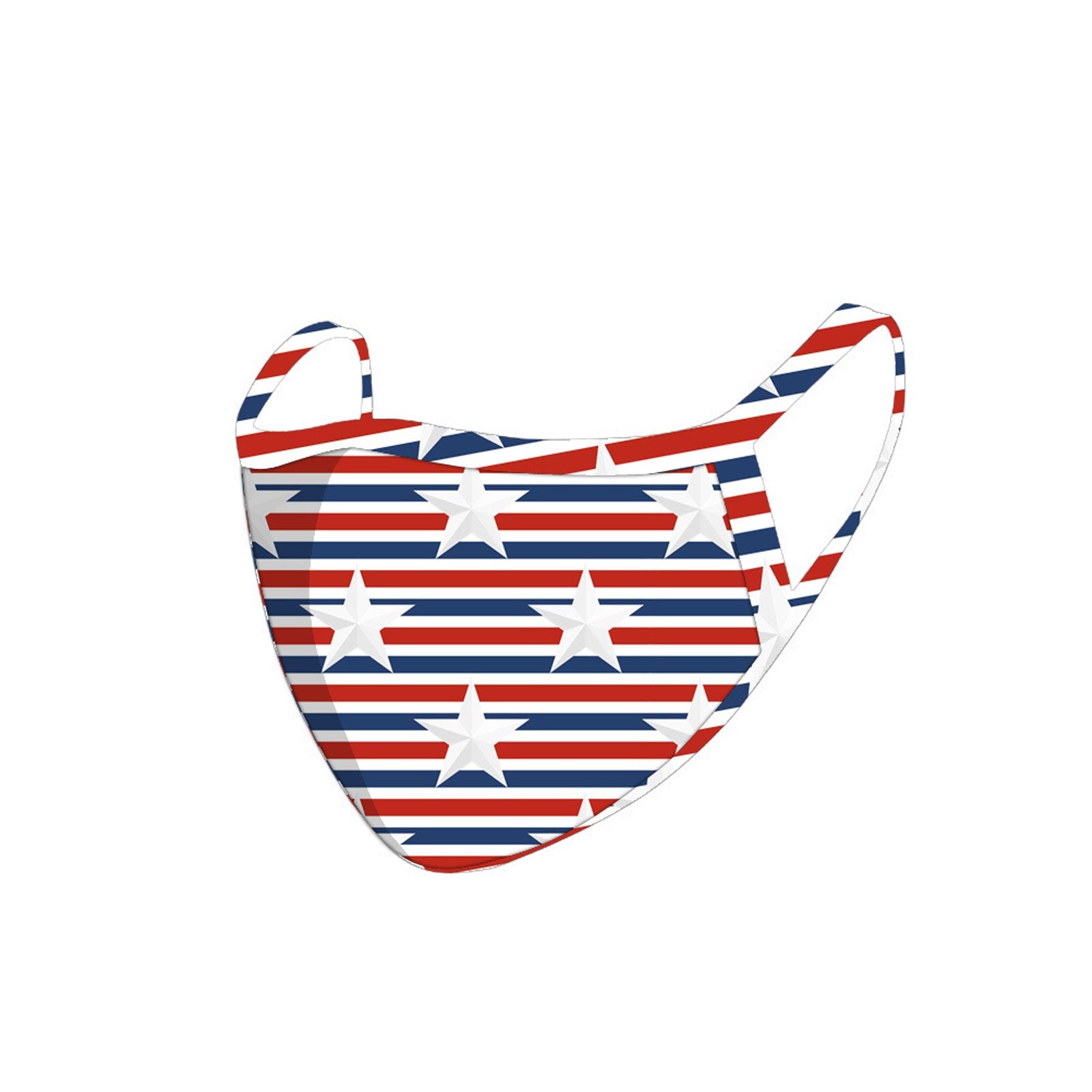 FCM-066 American Bling Stars & Stripes Print Fabric Face Mask Double Layer -1Pcs