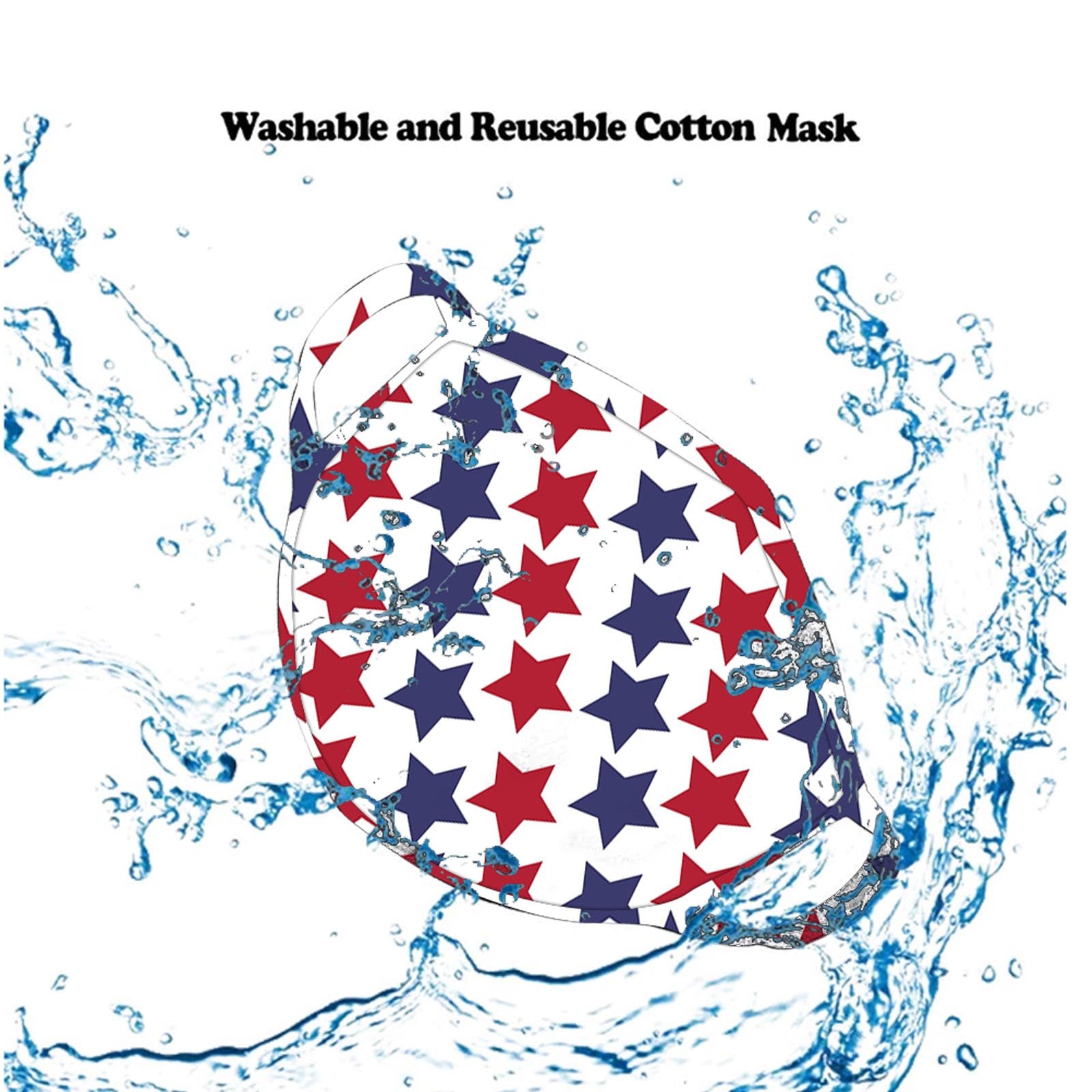 FCM-067  American Bling Stars Print Cloth face Mask 1Pcs