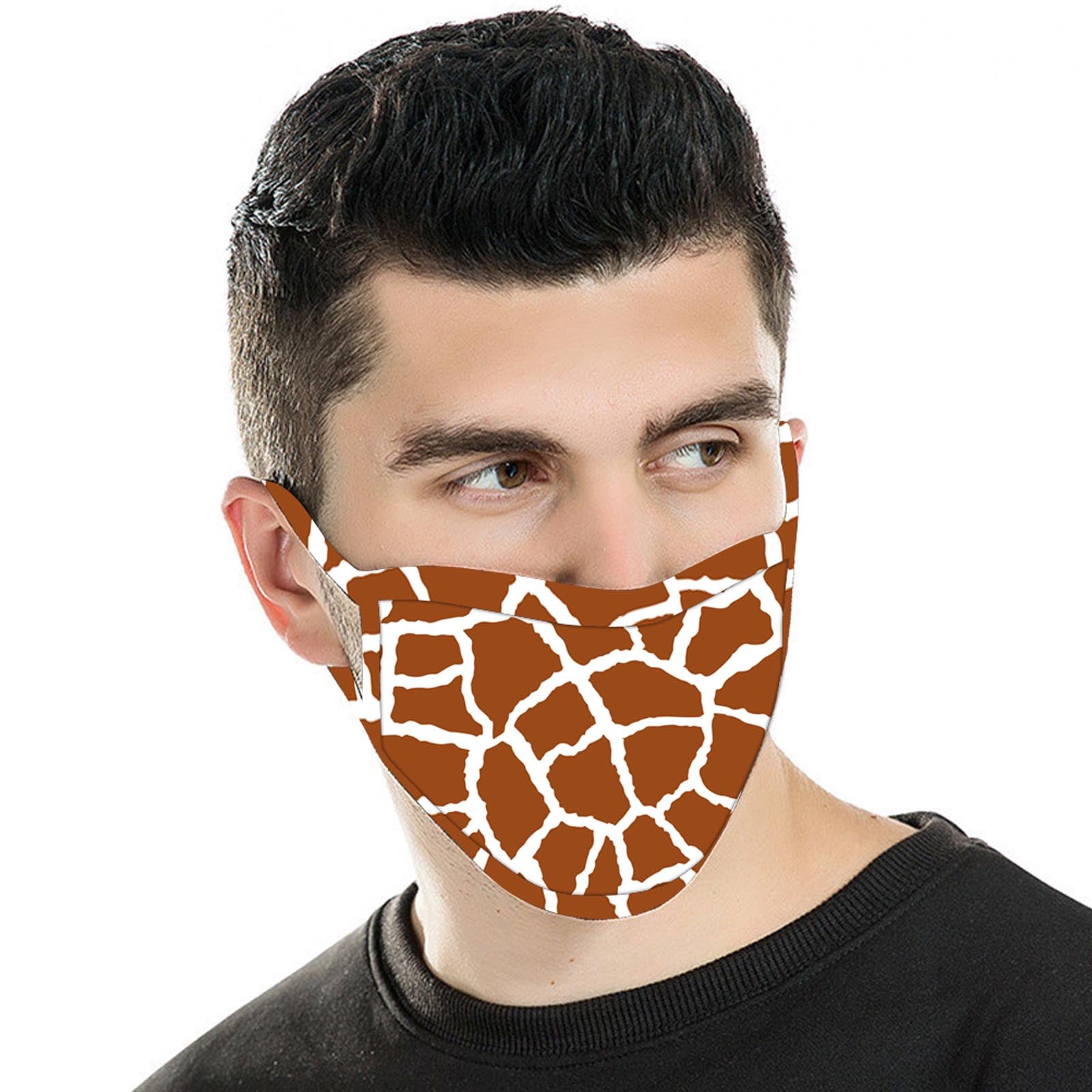 FCM-069 American Bling Safari Collection Print Fabric Face Mask Double Layer-1Pcs